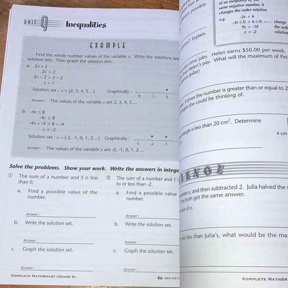 Complete MathSmart 8 Workbook - Canadian curriculum - Picture 11 of 16